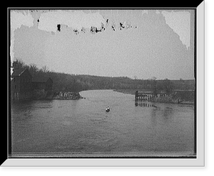 Historic Framed Print, [Ann Arbor, Mich., broken dam, Huron River],  17-7/8" x 21-7/8"