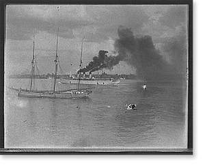 Historic Landscape - Detroit - River scene, North Land