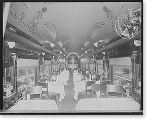 Antique Railway Print - Railroads & Depots - Dining car, D.L. & W. R.R