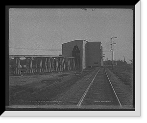 Historic Framed Print, Coaling station and water tank at Mazonia, Ill.,  17-7/8" x 21-7/8"