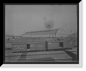 Historic Framed Print, C. & A. [Chicago and Alton Railroad] shops at Bloomington, Ill.,  17-7/8" x 21-7/8"