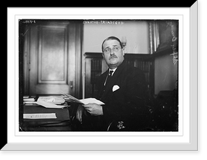 Historic Framed Print, Senator Brandegee seated with book,  17-7/8" x 21-7/8"