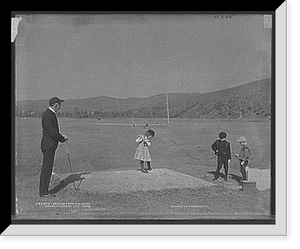 Historic Framed Print, Driving from ninth tee, Mount Pleasant golf links,  17-7/8" x 21-7/8"