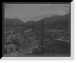 Historic Framed Print, Foundations of new hotel [Mount Washington Hotel] near Mount Pleasant House, White Mountains, N.H. - 2,  17-7/8" x 21-7/8"