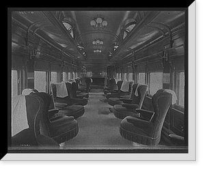 Historic Framed Print, [Pere Marquette Railroad parlor car no. 25, interior view],  17-7/8" x 21-7/8"