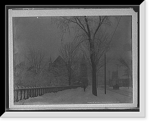 Church and Grand River Avenue in snow, Detroit, Mich, Vintage Wall Art