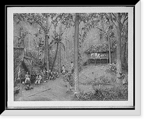 Historic Framed Print, [Model of rubber industry in jungle, Milwaukee Public Museum],  17-7/8" x 21-7/8"