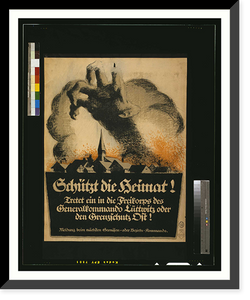 Historic Framed Print, Schuumltzt die Heimat!. Bernhard.,  17-7/8" x 21-7/8"