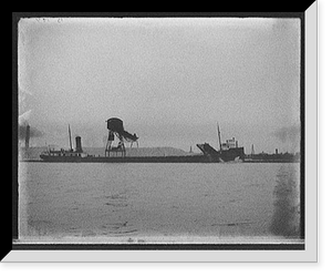 Loading ore or coal onto cargo ship Wyandotte, Antique Poster