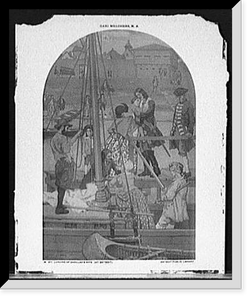 Black & White Photo - Detroit - Landing of Cadillac's wife (at )
