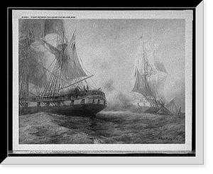 Historic Framed Print, Fight between Constitution and Java,  17-7/8" x 21-7/8"