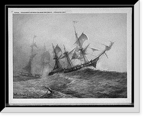 Historic Framed Print, Engagement between the Wasp and Frolic (a running fight),  17-7/8" x 21-7/8"