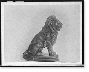 Vintage Photo Print - Sitting lion - Antique Wall Decor Print