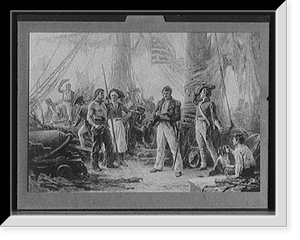 American seaman aboard ship, Vintage Print