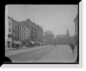 Street near Campus Martius in Detroit, Mich, Vintage Print