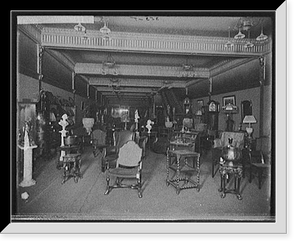 Historic Framed Print, Pringle Furniture [Co. showroom with end tables and chairs, Detroit, Mich.],  17-7/8" x 21-7/8"