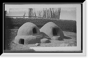 Historic Framed Print, Bake ovens [common?] among the Pueblo Indians at Taos, New Mex.,  17-7/8" x 21-7/8"