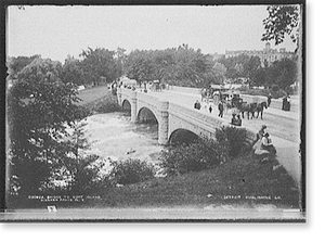 Antique Scenic Print - Niagara Falls - Bridge to Goat Island, N.Y