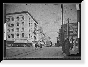 Historic Framed Print, [Colorado Street at Fair Oaks Avenue, probably Pasadena, California],  17-7/8" x 21-7/8"