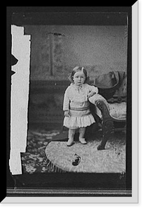 Historic Framed Print, [Girl, posed by chair],  17-7/8" x 21-7/8"