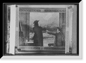 Historic Framed Print, [Franklin's experiment with the kite],  17-7/8" x 21-7/8"