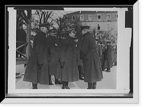 Historic Framed Print, Gen[eral] Pershing chatting with officers,  17-7/8" x 21-7/8"