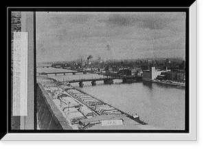 Antique Scenic Print - River front, Saginaw, Michigan