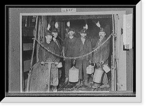 Historic Framed Print, [Miners after work],  17-7/8" x 21-7/8"