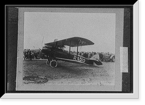 Airplane marked Radio" with crowd of people watching it", Historic Reproduction