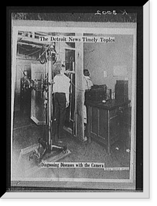 The Detroit news timely topics. Diagnosing diseases with the camera, Vintage Poster