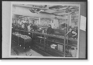 Vintage Industrial - Factory workers on assembly line for bearings