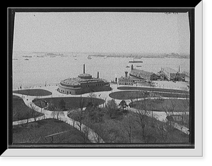 Battery and old Castle Gardens (Castle Clinton), New York, Vintage Poster