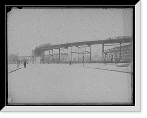 Historic Framed Print, Elevated railroad at 110th St. [One Hundred and Tenth Street], New York,  17-7/8" x 21-7/8"