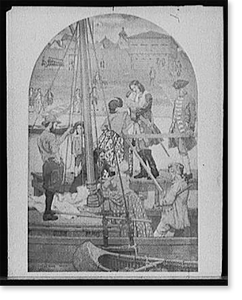 Historic Photo Print - Detroit - Landing of Cadillac's wife