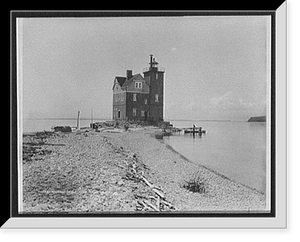 Historic Framed Print, Mackinac Island from Round Island - 16,  17-7/8" x 21-7/8"