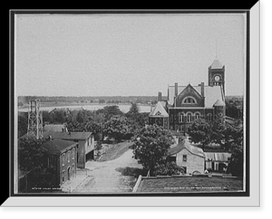 Historic Framed Print, Court House and Lake Eola from Hotel San Juan, Orlando, Fla.,  17-7/8" x 21-7/8"