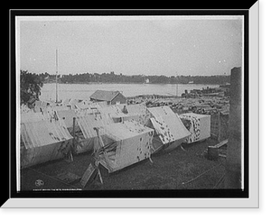 Historic Framed Print, Drying the nets, Charlevoix, Mich.,  17-7/8" x 21-7/8"