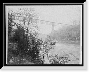 Str. Falls City passing High Bridge, Ky. - 2, Antique Print