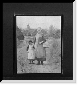 Children of Laren going to school, Antique Poster