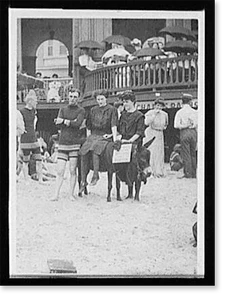 Historic Landscape - Atlantic City - Man and women posed on donkey