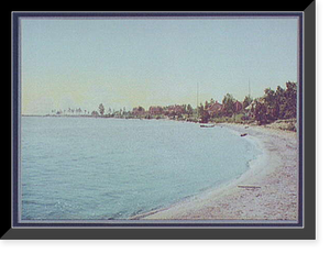 Historic Framed Print, Along the shore at Harbor Beach, Michigan,  17-7/8" x 21-7/8"