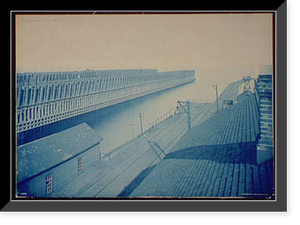 Historic Framed Print, Escanaba, ore docks,  17-7/8" x 21-7/8"