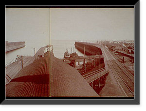 Historic Framed Print, Escanaba, Mich. ore docks - 5,  17-7/8" x 21-7/8"