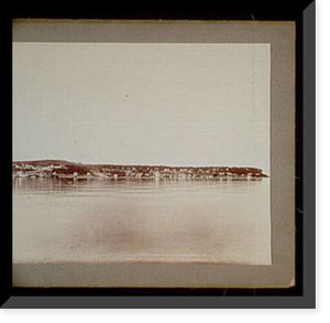 Historic Framed Print, Mackinac Island from Round Island - 21,  17-7/8" x 21-7/8"