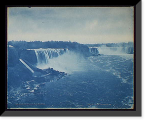 Historic Framed Print, General view of Niagara Falls from bridge,  17-7/8" x 21-7/8"