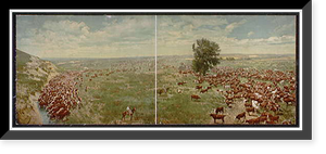 Historic Framed Print, Rounding up herd,  17-7/8" x 21-7/8"