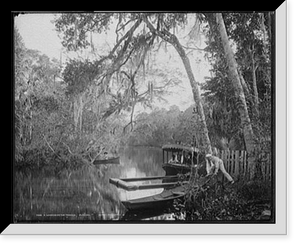 Historic Framed Print, A Landing on the Tomoka, Florida,  17-7/8" x 21-7/8"