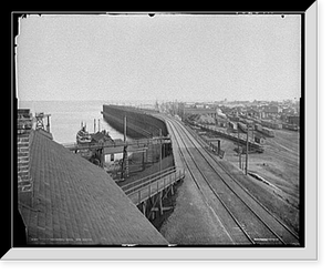 Historic Framed Print, Escanaba, Mich., ore docks - 2,  17-7/8" x 21-7/8"