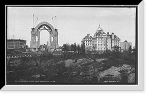 Historic Framed Print, St. Luke's Hospital, Cathedral Heights, Morningside Park, New York,  17-7/8" x 21-7/8"