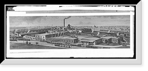 Bird's-eye view drawing of Auto Wheel Co. manufacturing plant, Antique Poster